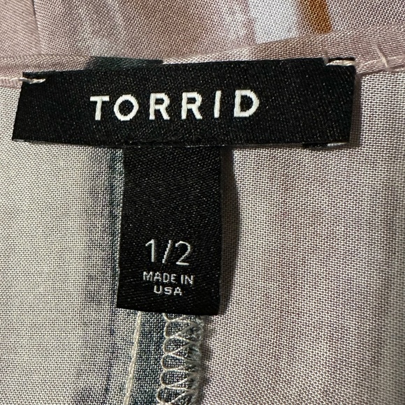 TORRID SIZE 1/2 1X 2X MULTI STRIPE CHALLIS HI-LO KIMONO CARDIGAN WORN ONCE - Picture 8 of 8